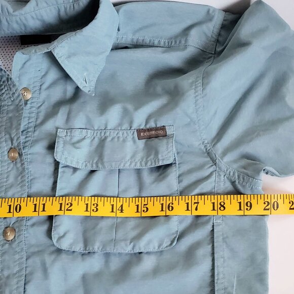 Unisex EXOFFICIO Shirt Vented Adventure Hiking Safari Cargo Sage blue - Picture 4 of 12